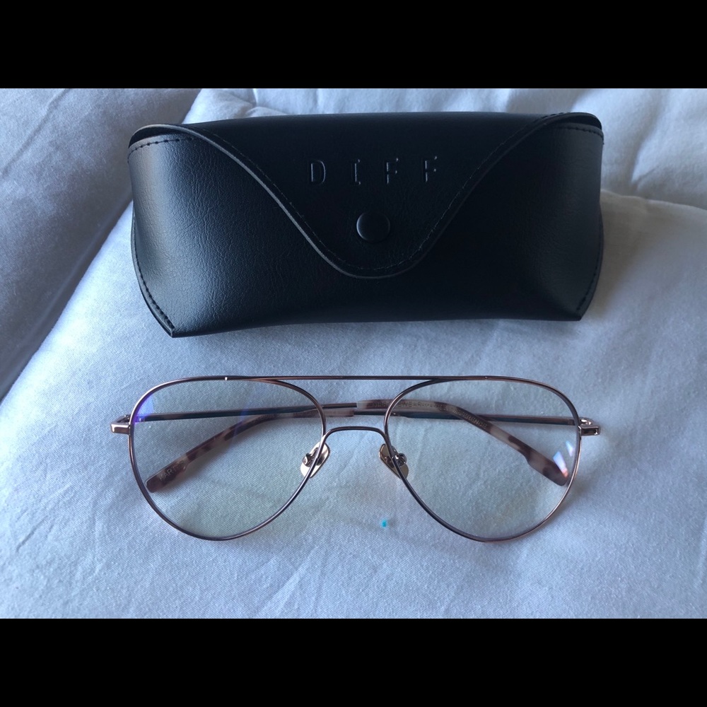 DIFF Eyewear Karter Champagne Blue Light Glasses